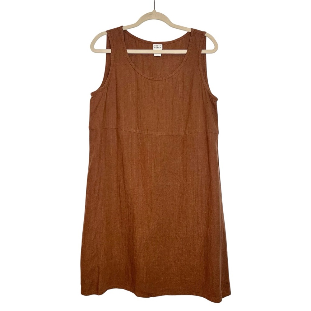EILEEN FISHER  100% Linen‎ Sleeveless Tunic Mini Dress. Size Medium - Picture 2 of 6